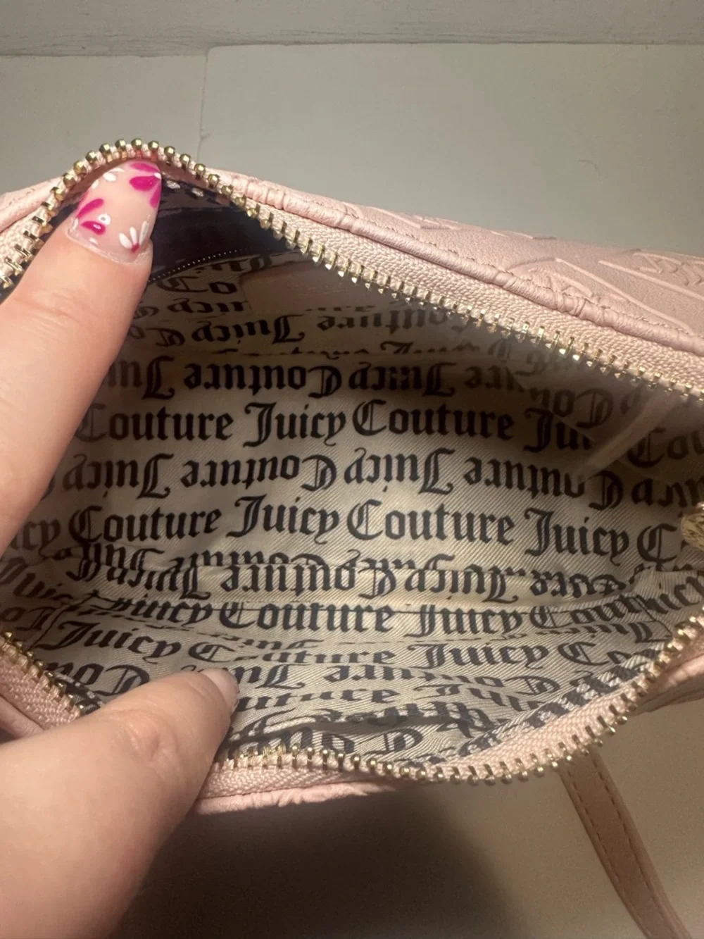 Juicy Couture New Glitzed Out Hobo Convertible Bag in Pink Clay Faux Leather